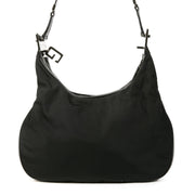 Authentieke Tweedehands Gucci Black Canvas Silver Hobo Shoulder Bag juiste prijs veilig online shoppen luxe merken webshop winkelen Antwerpen België mode fashion