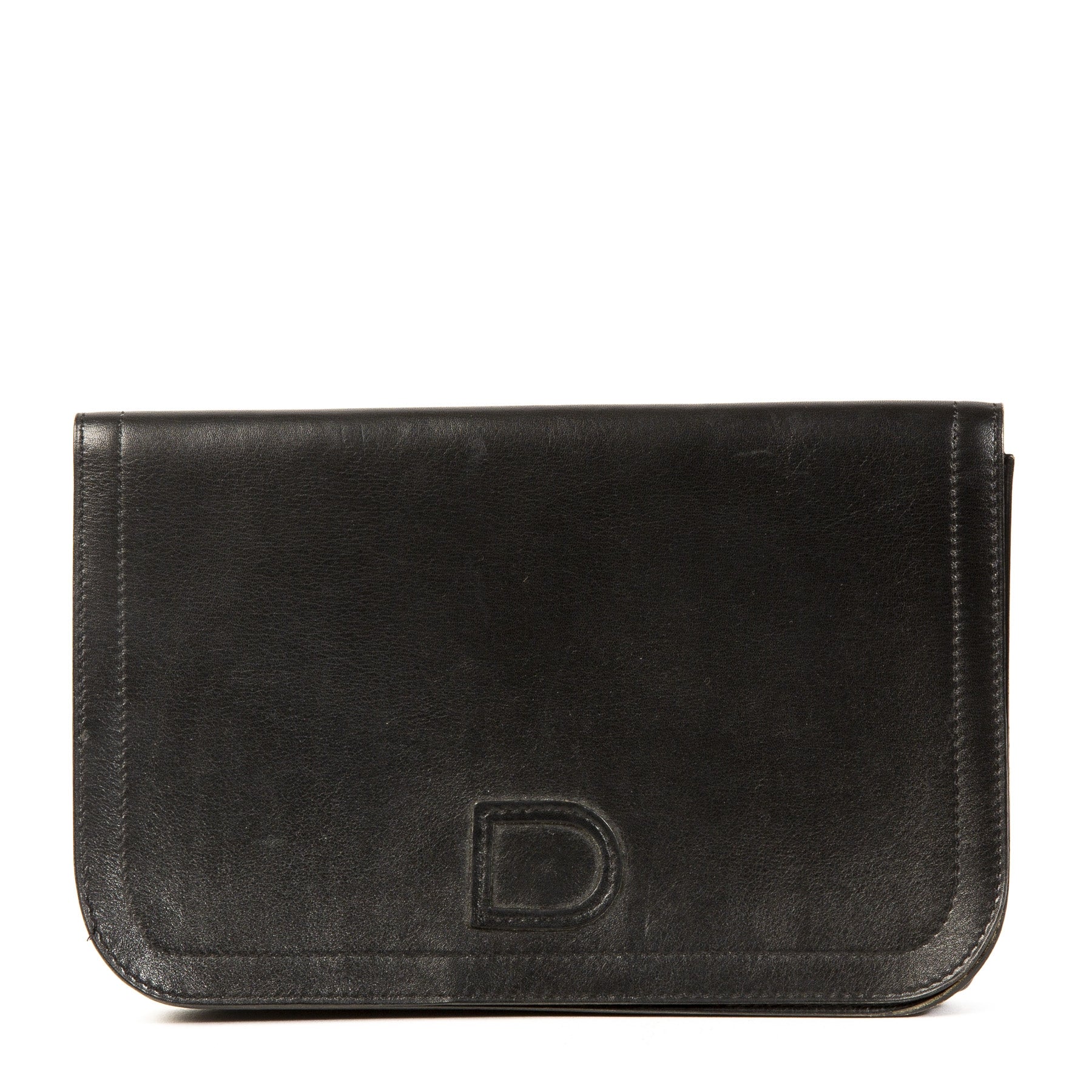 Delvaux Black Leather Clutch for the best price at Labellov