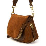 Authentieke Tweedehands Tom Ford Brown Suede Jennifer Shoulder Bag juiste prijs veilig online shoppen luxe merken webshop winkelen Antwerpen België mode fashion