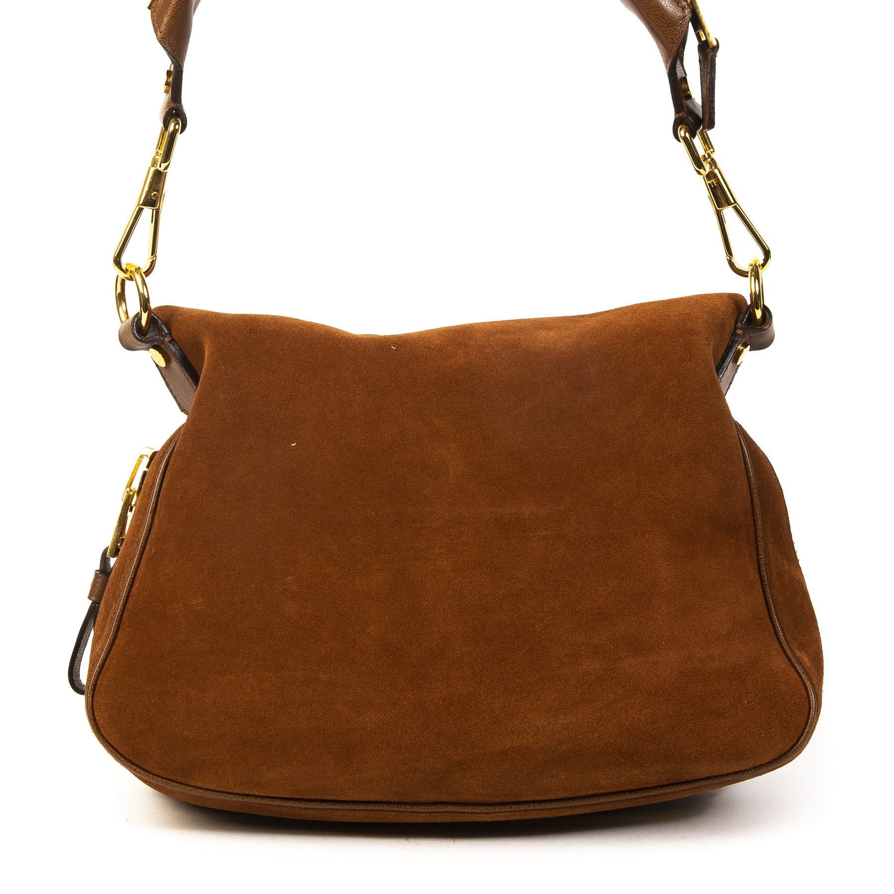 Authentieke Tweedehands Tom Ford Brown Suede Jennifer Shoulder Bag juiste prijs veilig online shoppen luxe merken webshop winkelen Antwerpen België mode fashion