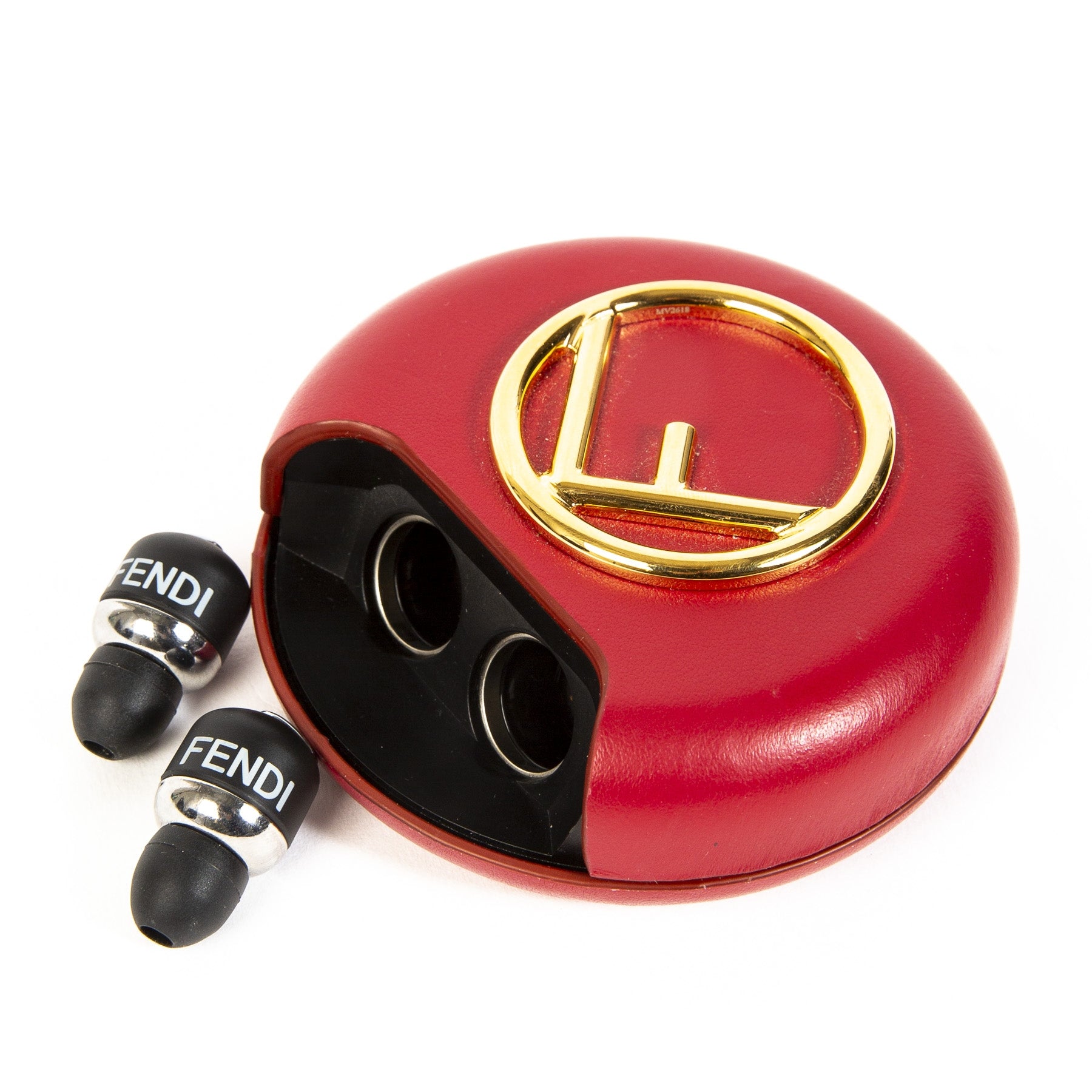 Fendi Red Logo Embellished Wireless Earphones Earpods Tech Accessory