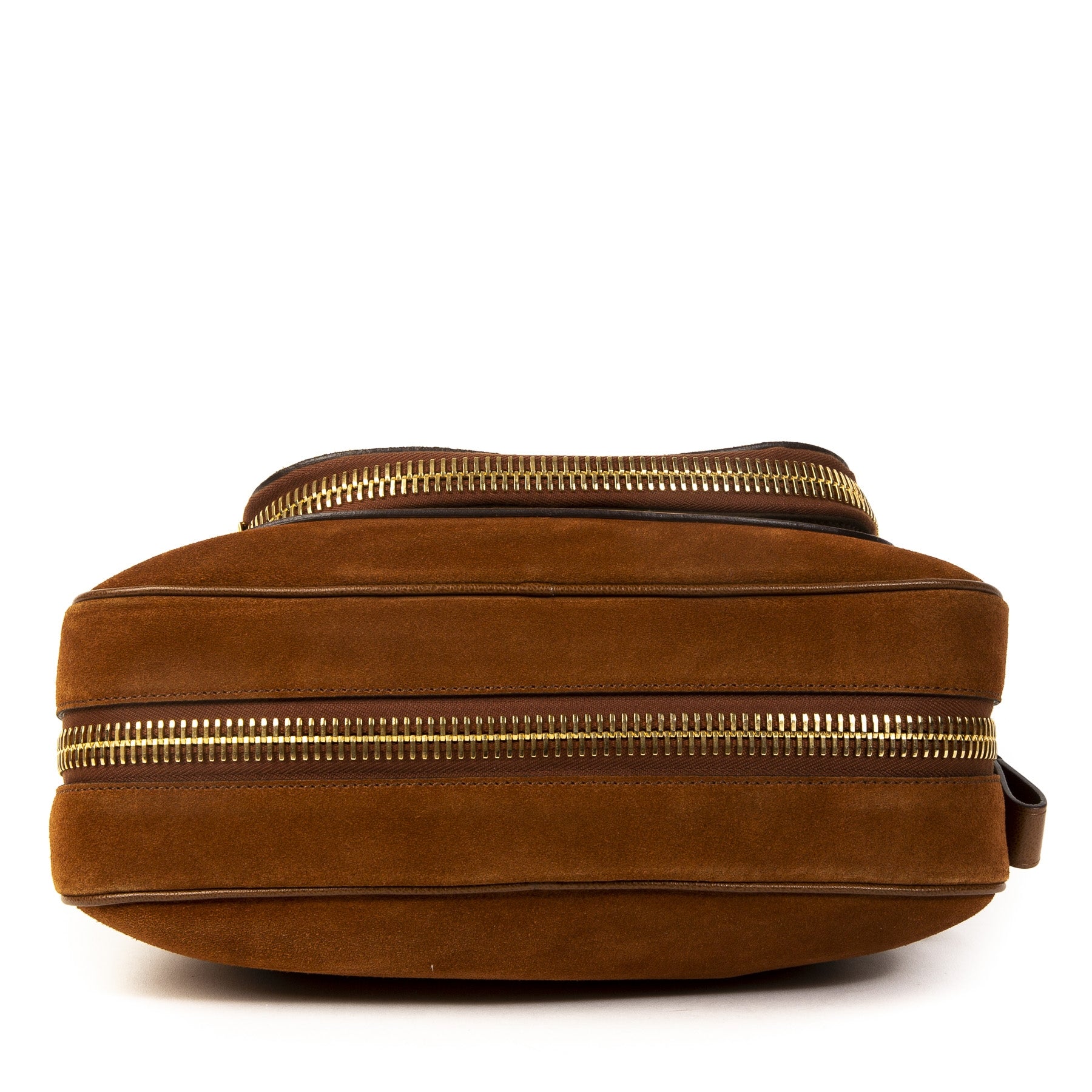Authentieke Tweedehands Tom Ford Brown Suede Jennifer Shoulder Bag juiste prijs veilig online shoppen luxe merken webshop winkelen Antwerpen België mode fashion