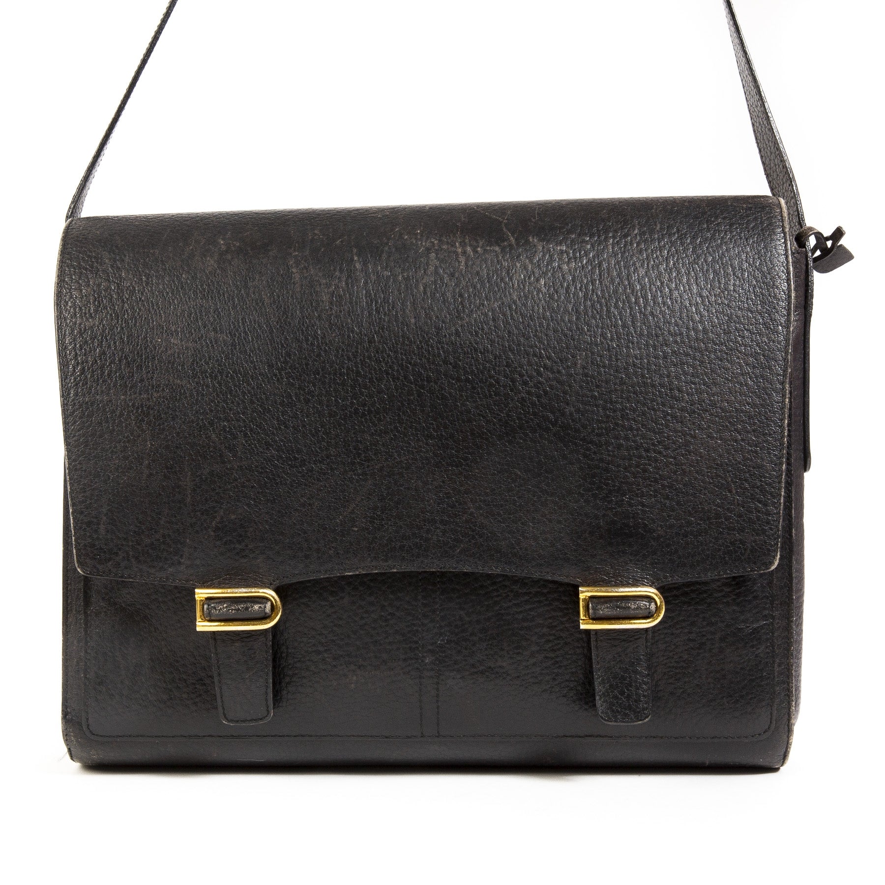 Buy this authentic second-hand vintage Delvaux Black Briefcase at online webshop LabelLOV.