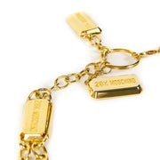 Authentieke tweedehands vintage Moschino Gold Bar Chain Belt koop online webshop LabelLOV