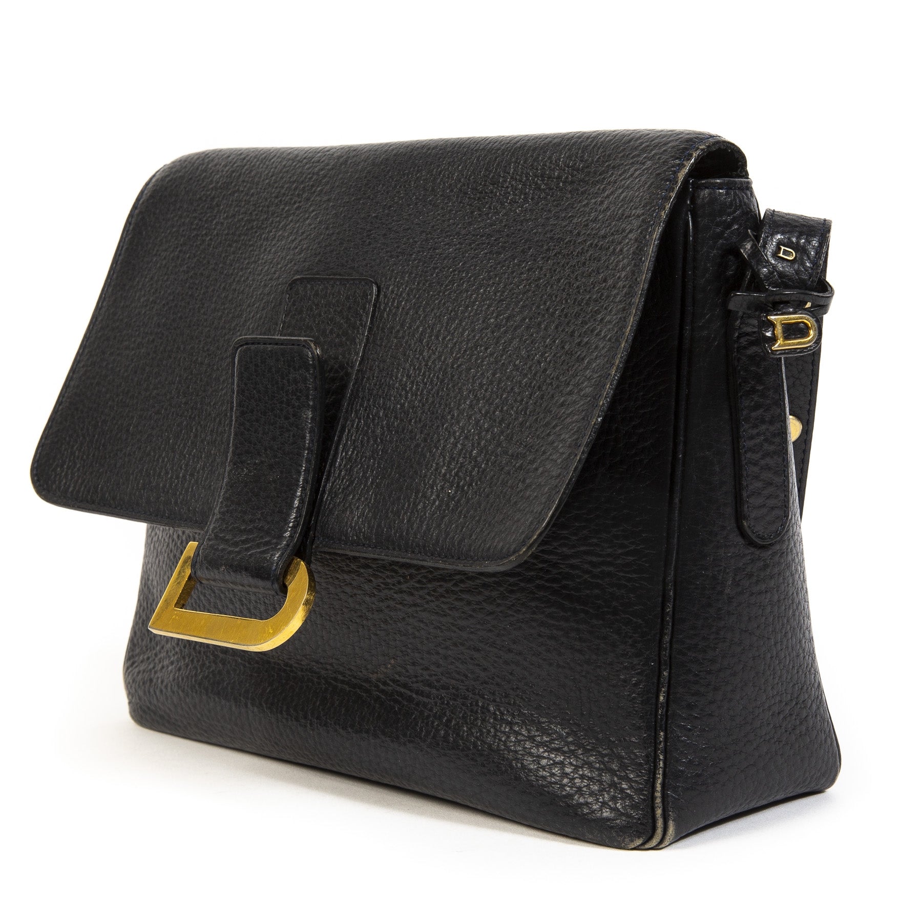 Buy this authentic second-hand vintage Delvaux Blue Poirier Shoulder Bag at online webshop LabelLOV.