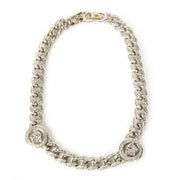 Authentic second-hand vintage Versace Silver Medusa Necklace buy online webshop LabelLOV