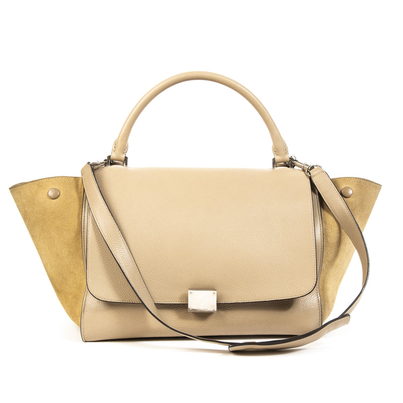 Celine Two-Tone Beige Trapeze Bag.
