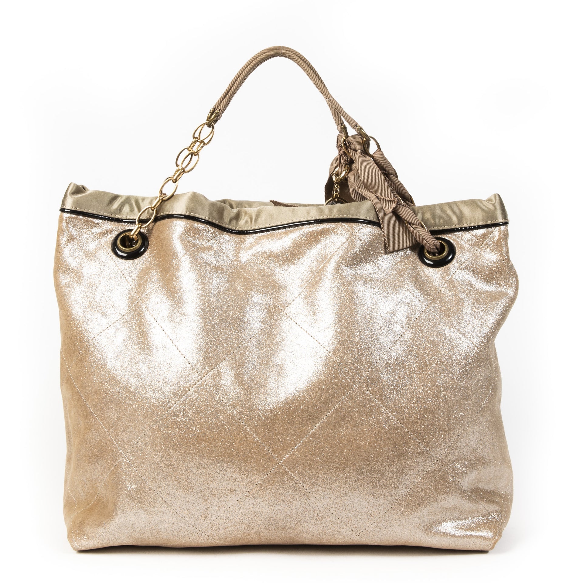 Authentieke tweedehands Lanvin Gold Amalia Leather Shoulder Bag juiste prijs veilig online winkelen LabelLOV webshop luxe merken winkelen Antwerpen België mode fashion