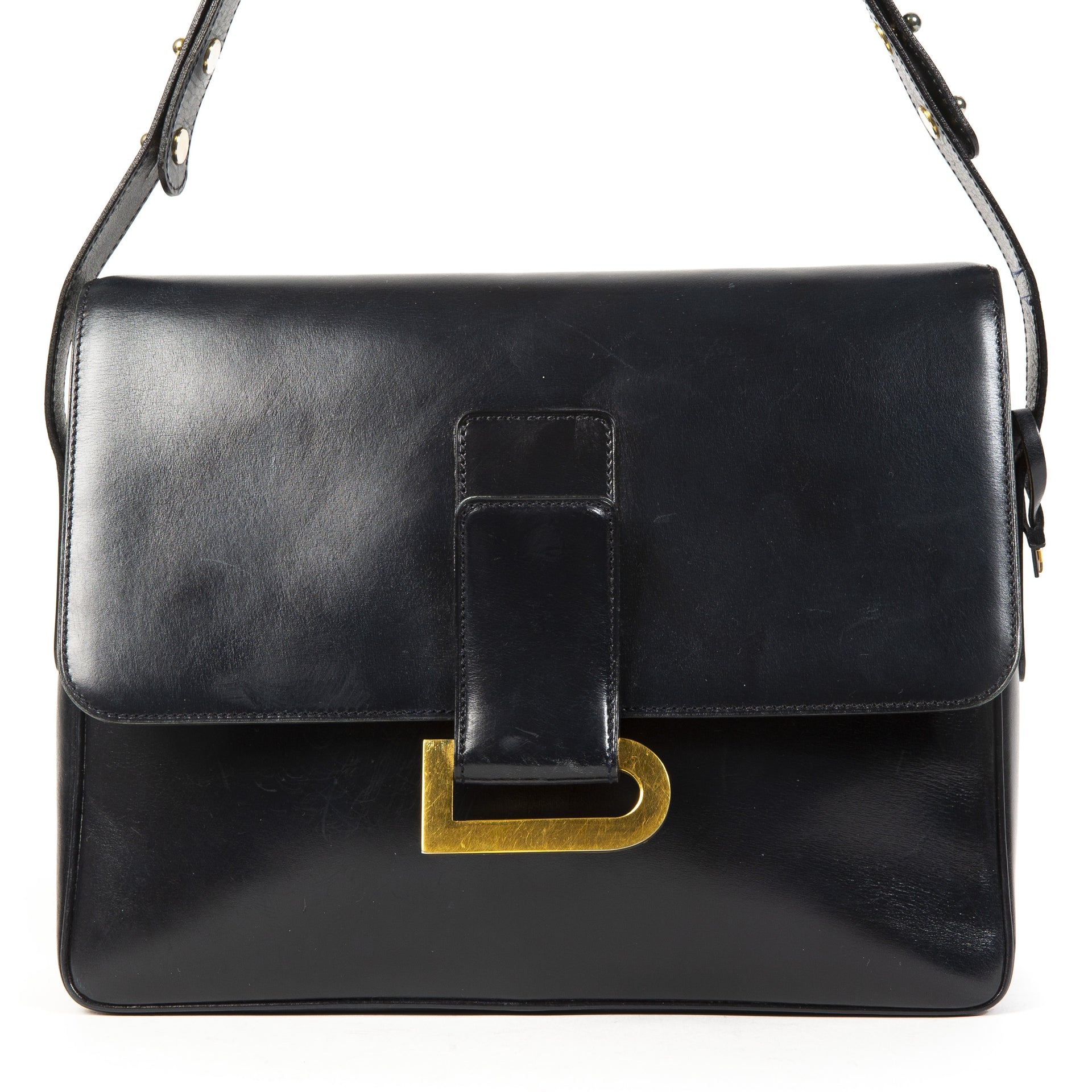 Delvaux Dark Blue poirier Shoulder Bag