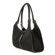 Gucci Black GG Monogram Fabric Shoulder Bag