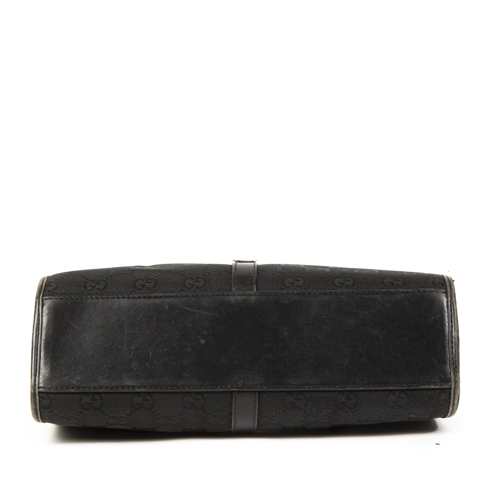 Gucci Black GG Monogram Fabric Shoulder Bag