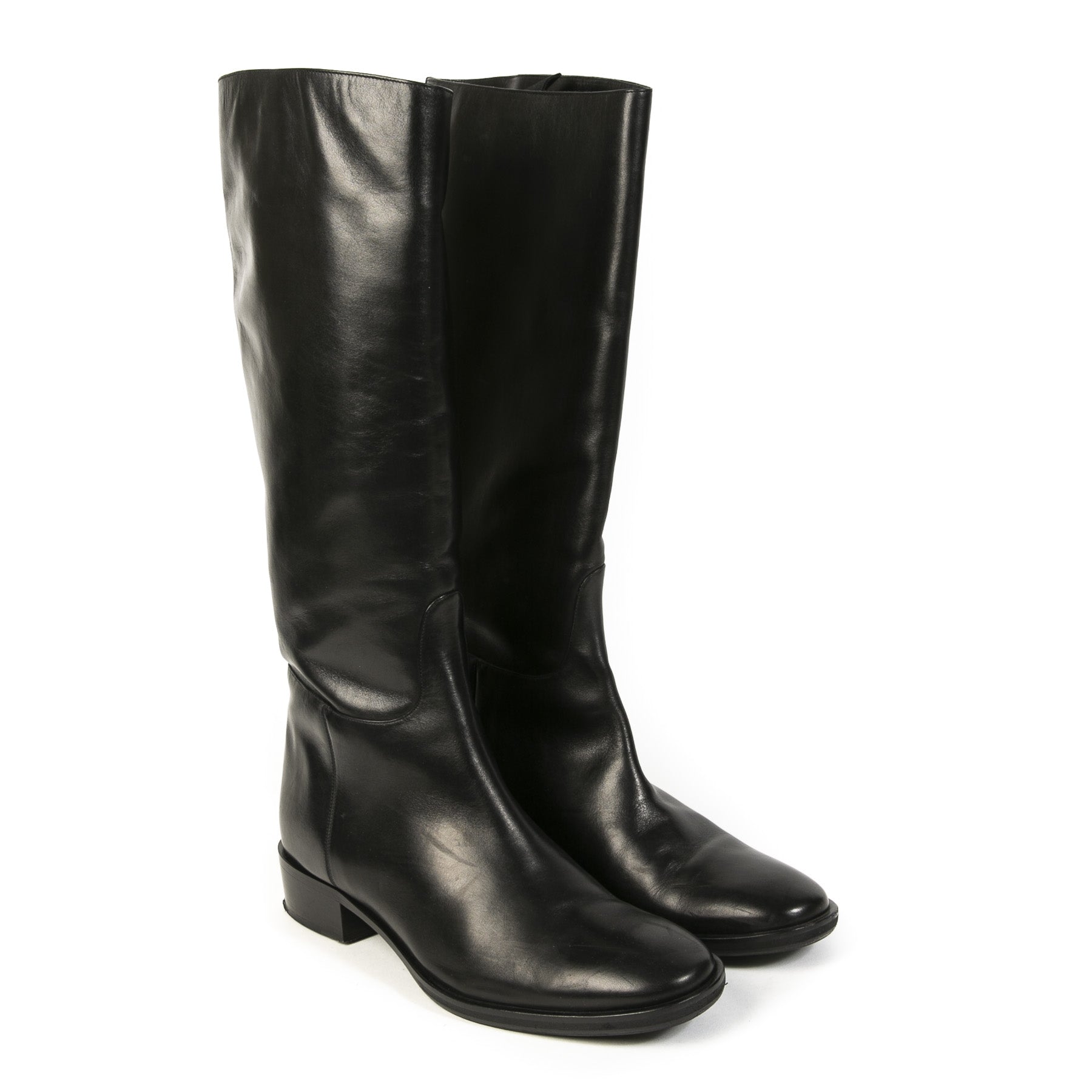 Authentieke tweedehands vintage Max Mara Knee-High Leather Boots koop online webshop LabelLOV