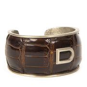 Delvaux Brown Croco Cuff Bracelet