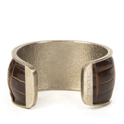 Delvaux Brown Croco Cuff Bracelet