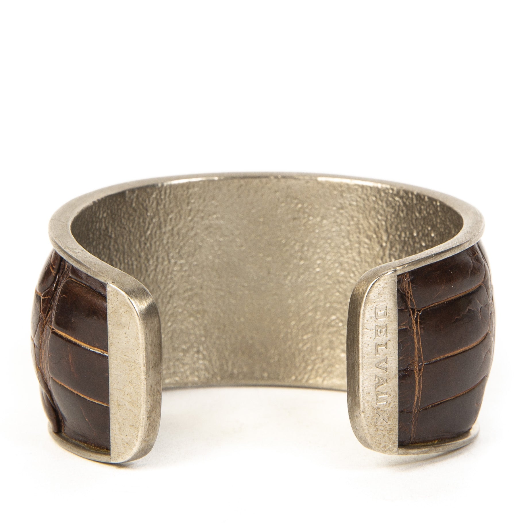 Delvaux Brown Croco Cuff Bracelet