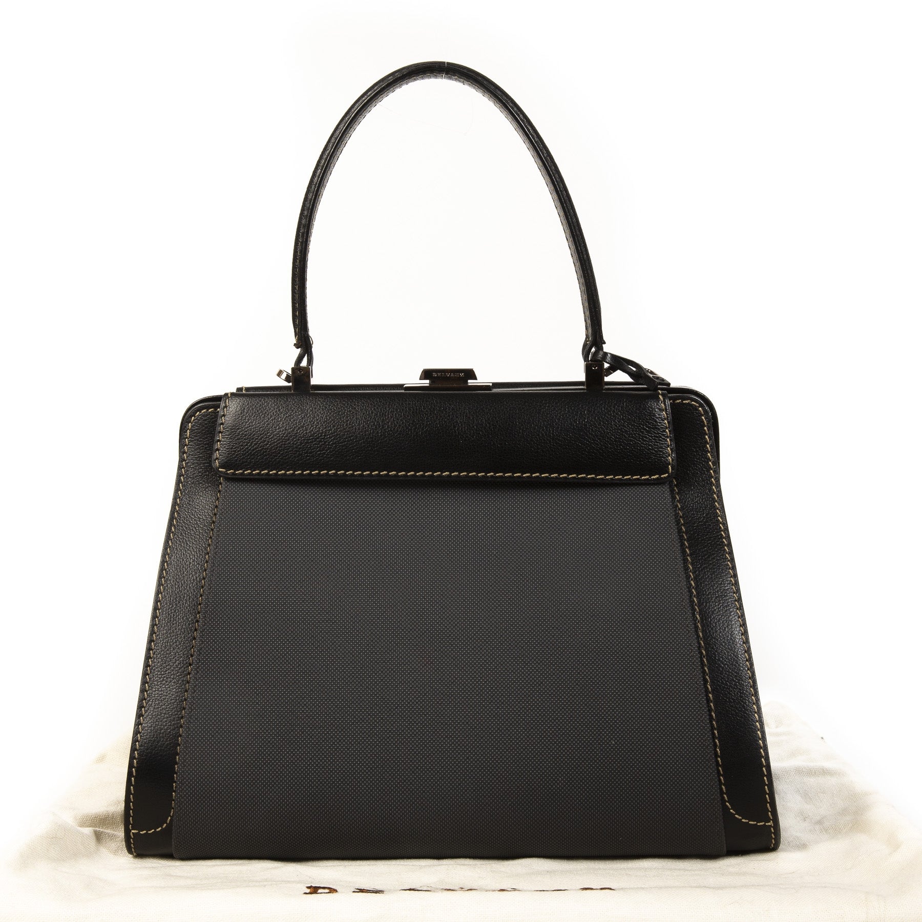 Authentieke Tweedehands Delvaux Black Illusion Bag juiste prijs veilig online shoppen luxe merken webshop winkelen Antwerpen België mode fashion