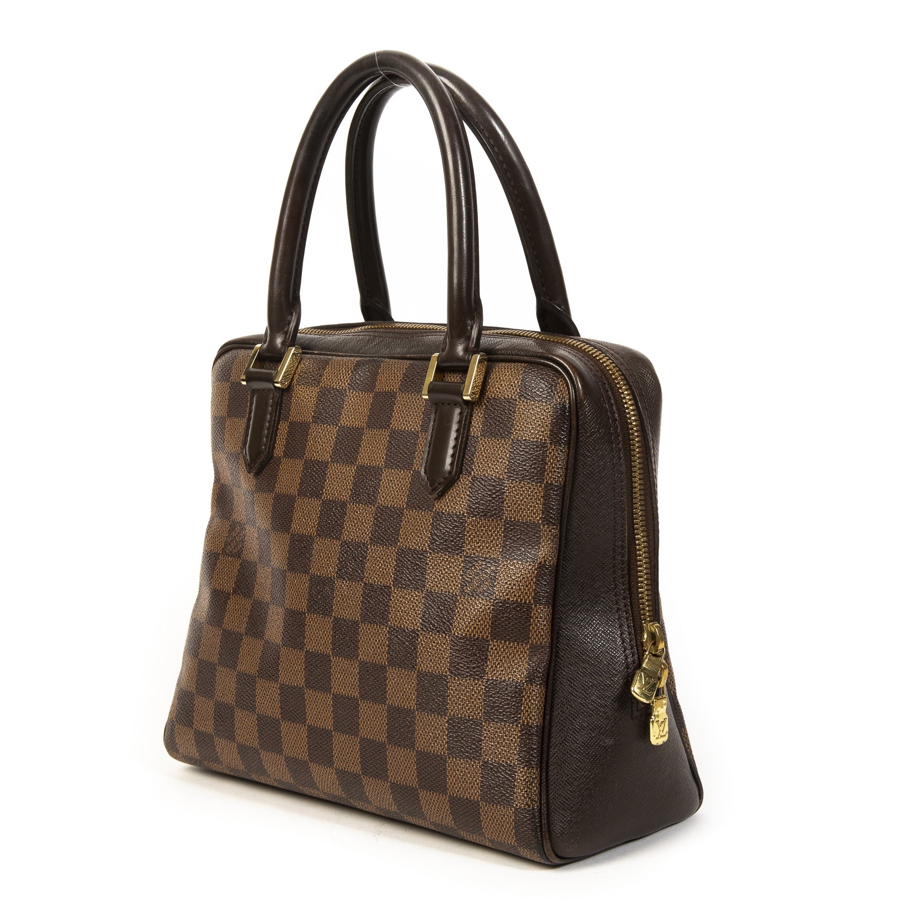 Authentieke Tweedehands Louis Vuitton Damier Ebene Brera Top Handle Bag juiste prijs veilig online shoppen luxe merken webshop winkelen Antwerpen België mode fashion