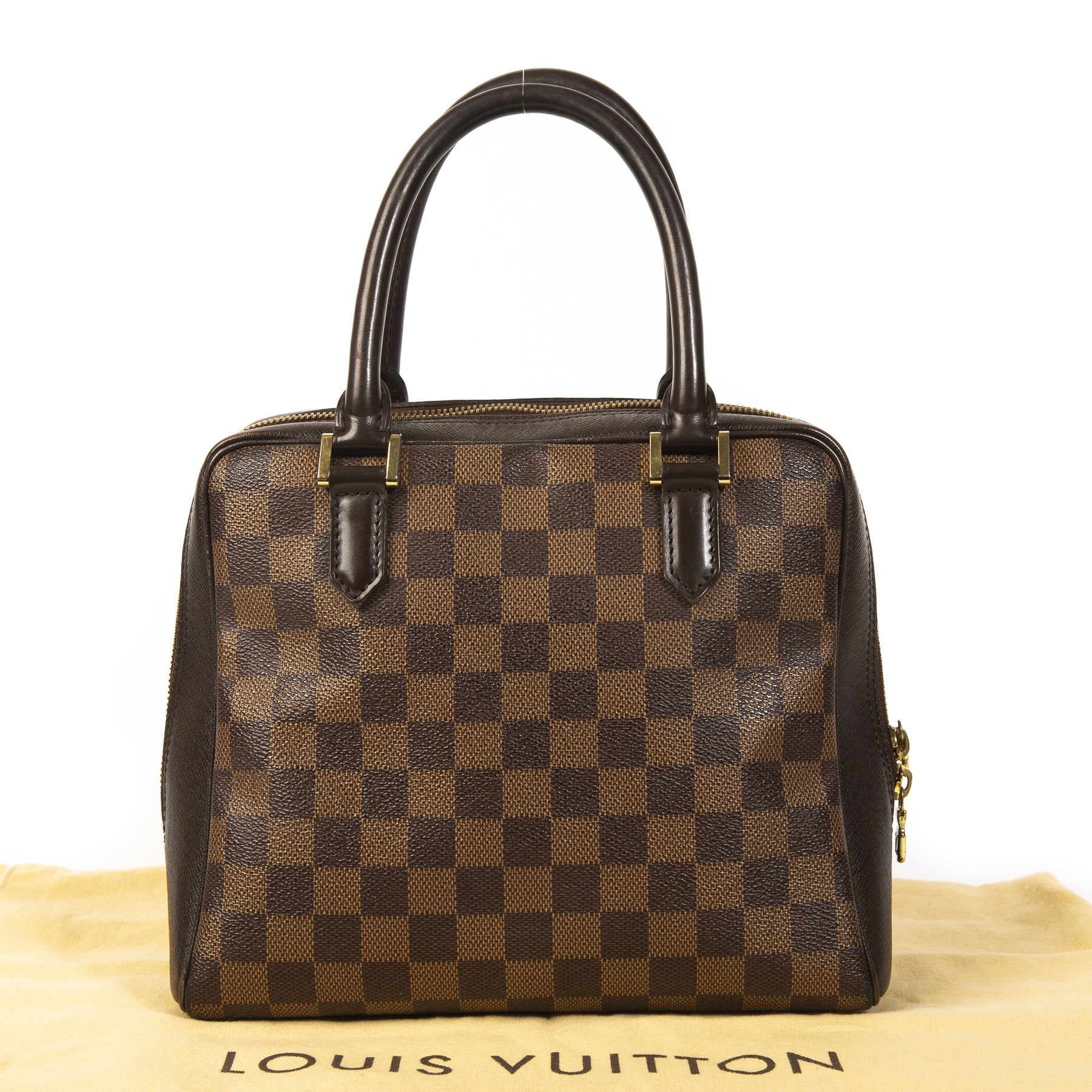 Authentieke Tweedehands Louis Vuitton Damier Ebene Brera Top Handle Bag juiste prijs veilig online shoppen luxe merken webshop winkelen Antwerpen België mode fashion