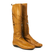 Authentieke Tweedehands Salvatore Ferragamo Cognac Leather Boots juiste prijs veilig online shoppen luxe merken webshop winkelen Antwerpen België mode fashion