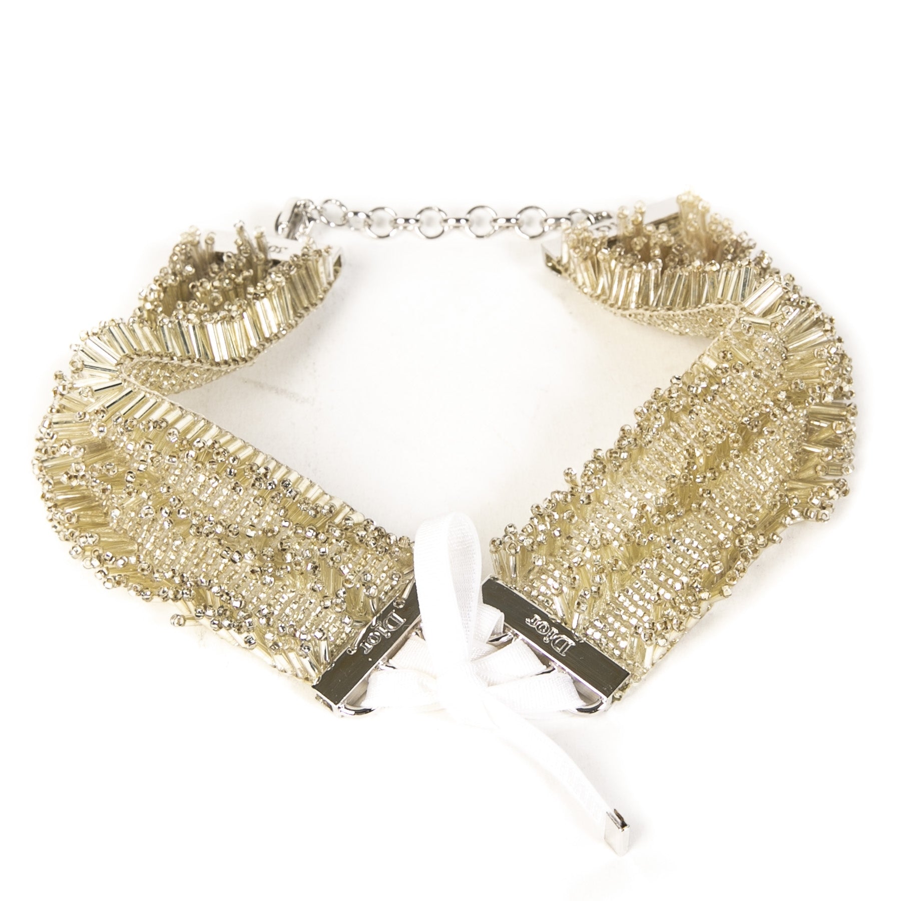 Authentic second-hand vintage Dior Beaded Necklace Bracelet and Earrings Set buy online webshop LabelLOV