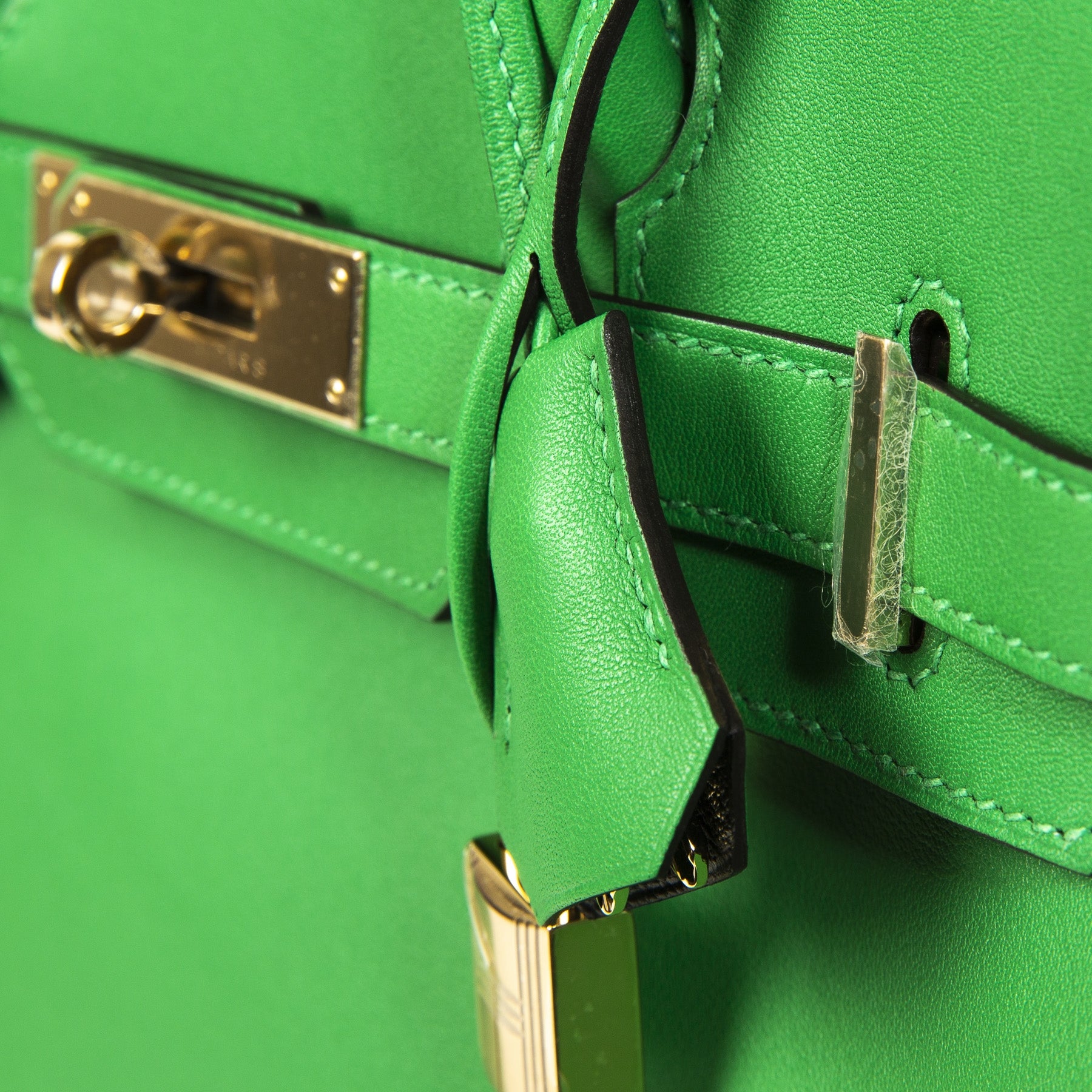 Hermès 30 Bambou Vert Foncé Togo RGHW HSS for sale online at Labellov leader in secondhand designer vintage