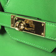 Hermès 30 Bambou Vert Foncé Togo RGHW HSS for sale special order horseshoe exclusive to Labellov