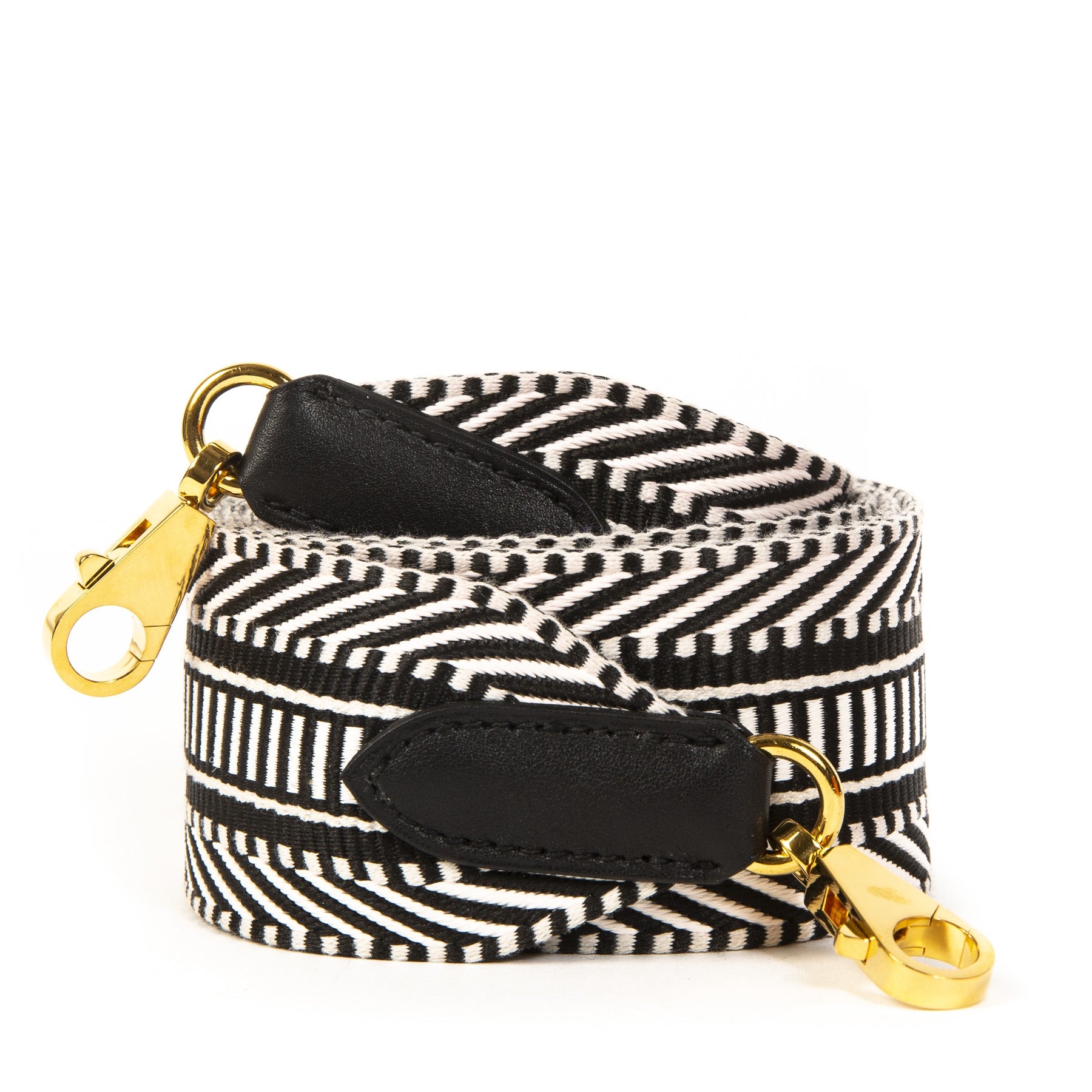 Authentieke Tweedehands Hermès White & Black Bag Strap Sangle Cavale juiste prijs veilig online shoppen luxe merken webshop winkelen Antwerpen België mode fashion