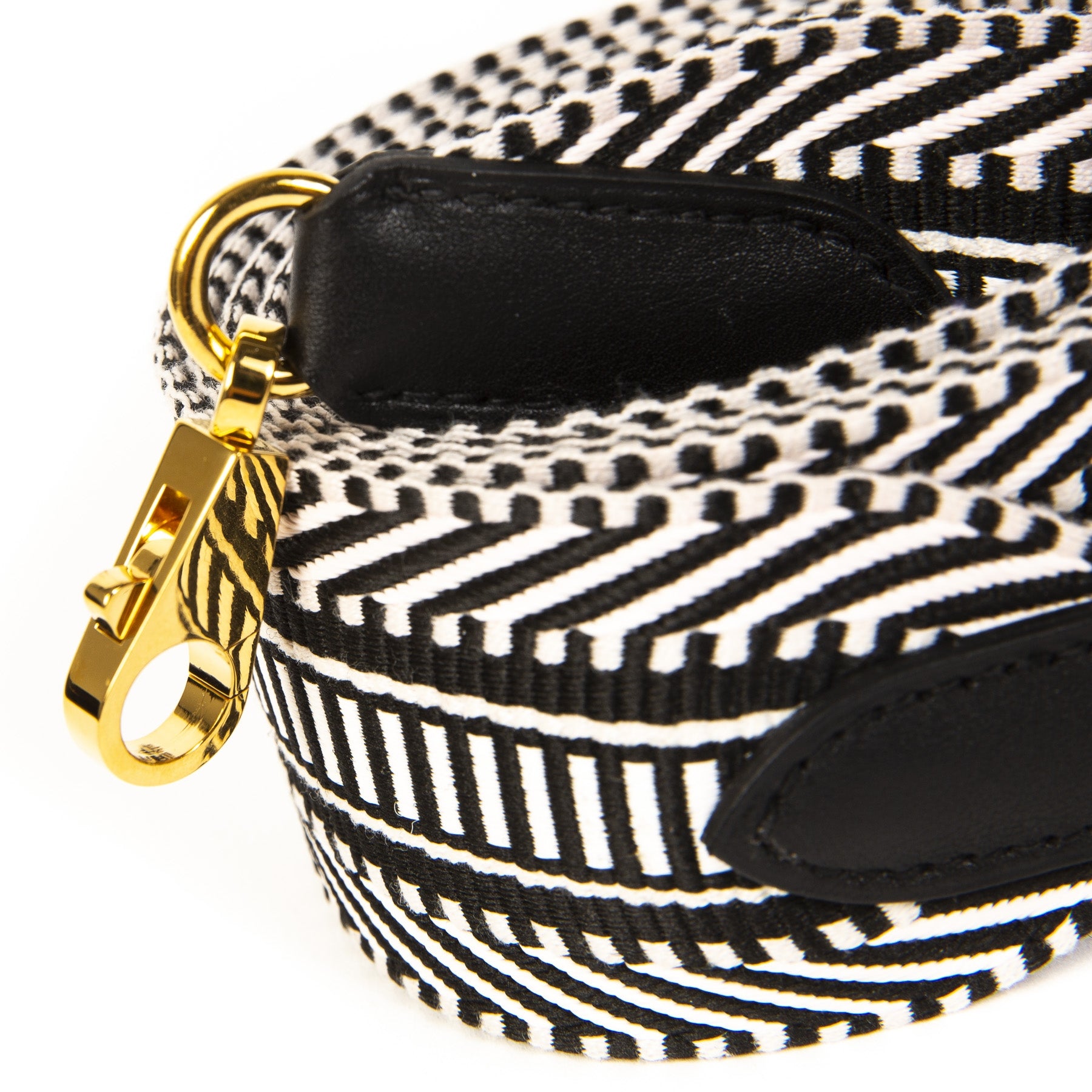 Authentieke Tweedehands Hermès White & Black Bag Strap Sangle Cavale juiste prijs veilig online shoppen luxe merken webshop winkelen Antwerpen België mode fashion