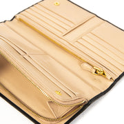 Authentieke tweedehands Prada zwarte leren portemonnee juiste prijs veilig online winkelen LabelLOV webshop luxe merken winkelen Antwerpen België mode fashion