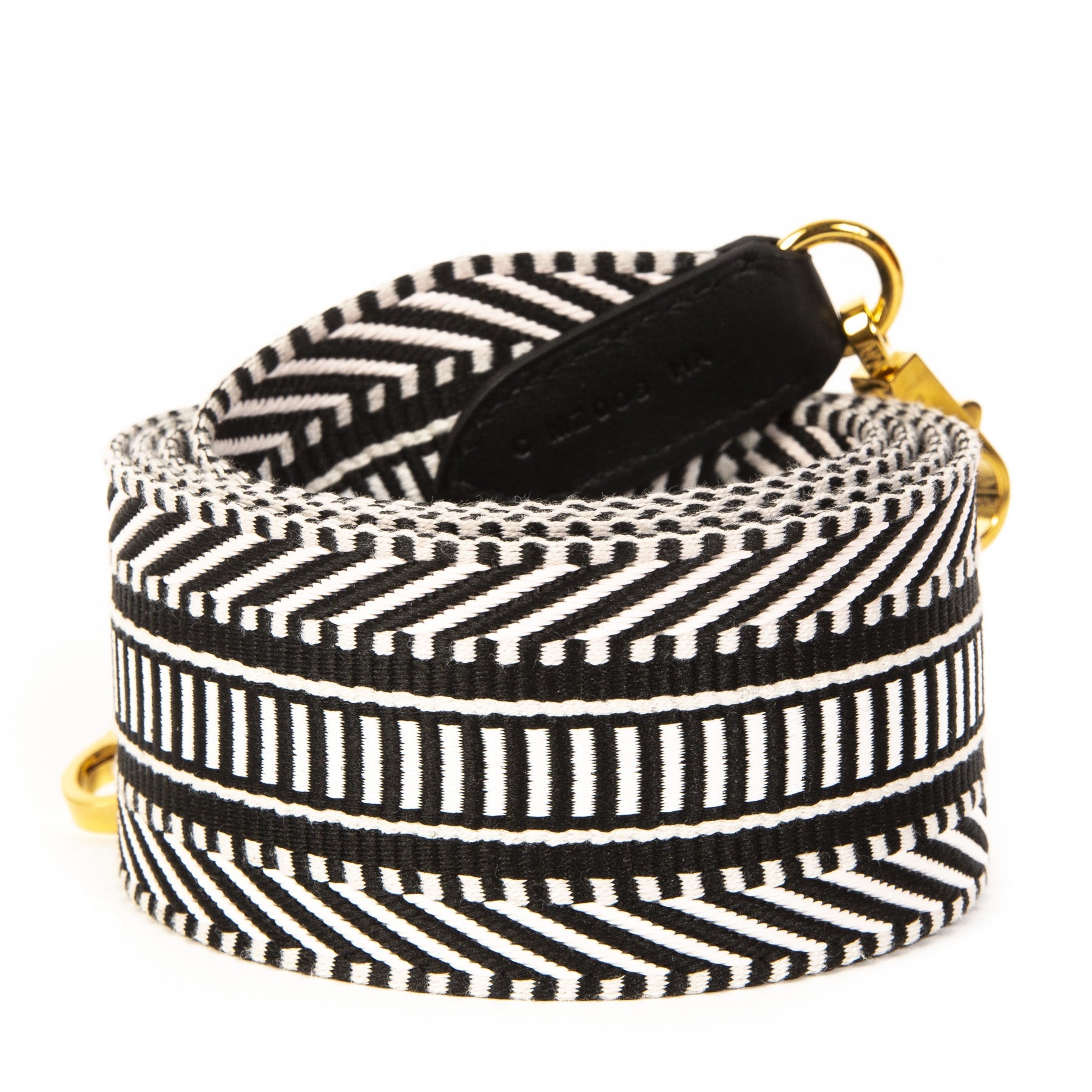 Authentieke Tweedehands Hermès White & Black Bag Strap Sangle Cavale juiste prijs veilig online shoppen luxe merken webshop winkelen Antwerpen België mode fashion