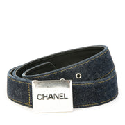 Authentic second-hand vintage Chanel Denim Belt buy online webshop LabelLOV