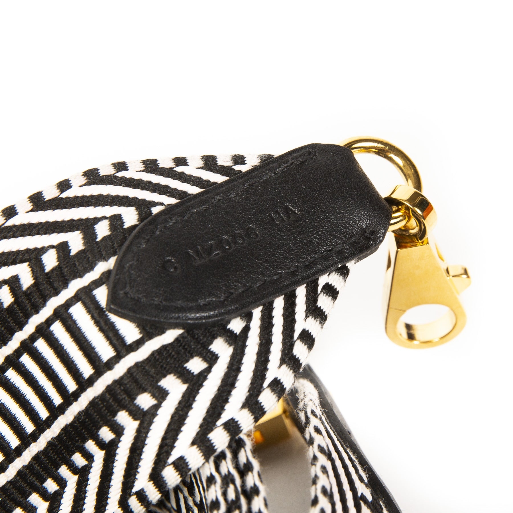 Authentieke Tweedehands Hermès White & Black Bag Strap Sangle Cavale juiste prijs veilig online shoppen luxe merken webshop winkelen Antwerpen België mode fashion