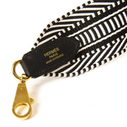 Authentieke Tweedehands Hermès White & Black Bag Strap Sangle Cavale juiste prijs veilig online shoppen luxe merken webshop winkelen Antwerpen België mode fashion
