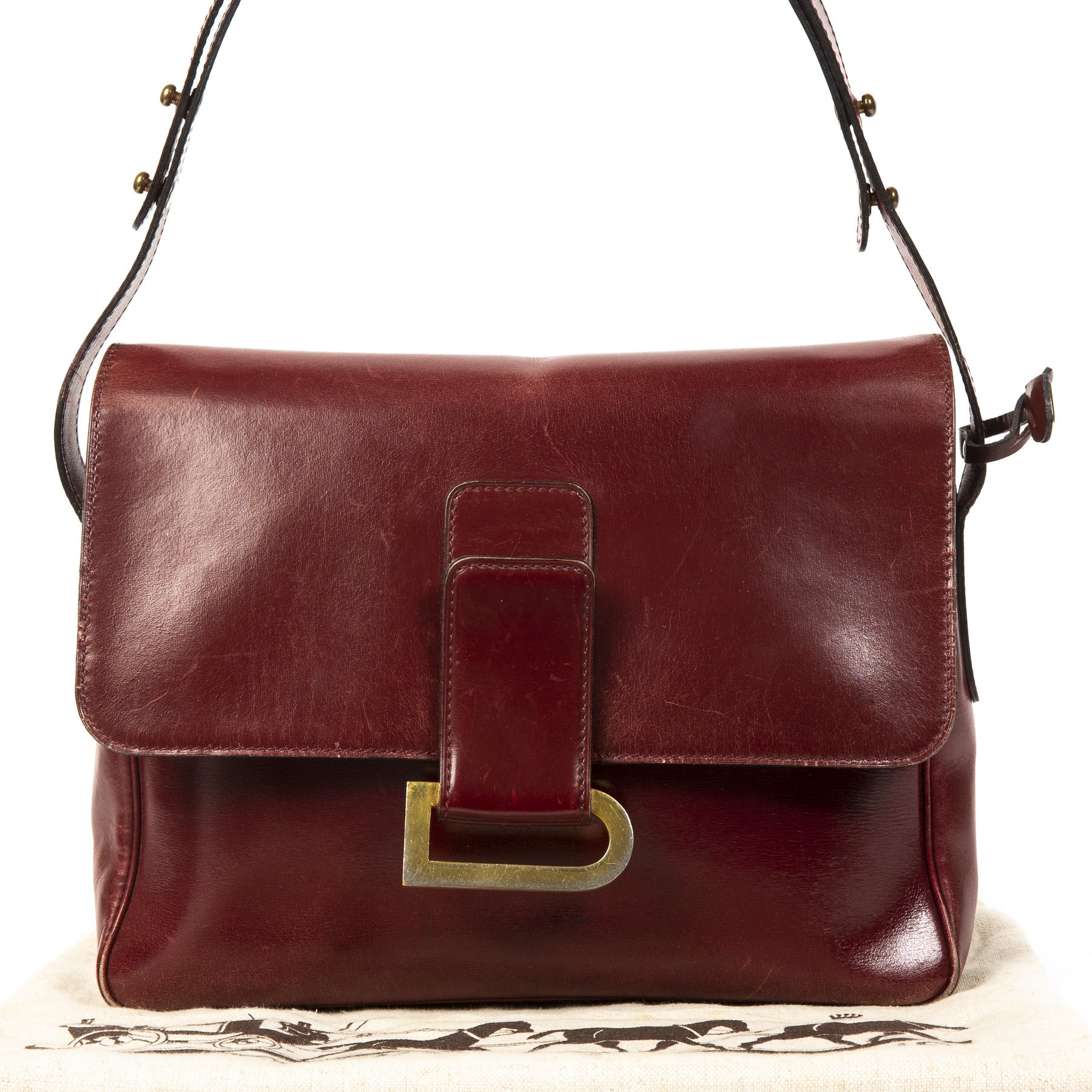 Delvaux Burgundy poirier Shoulder Bag