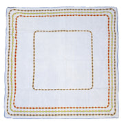 Koop deze authentieke tweedehands vintage Chanel Baby Blue Gem Printed Scarf bij online webshop LabelLOV.