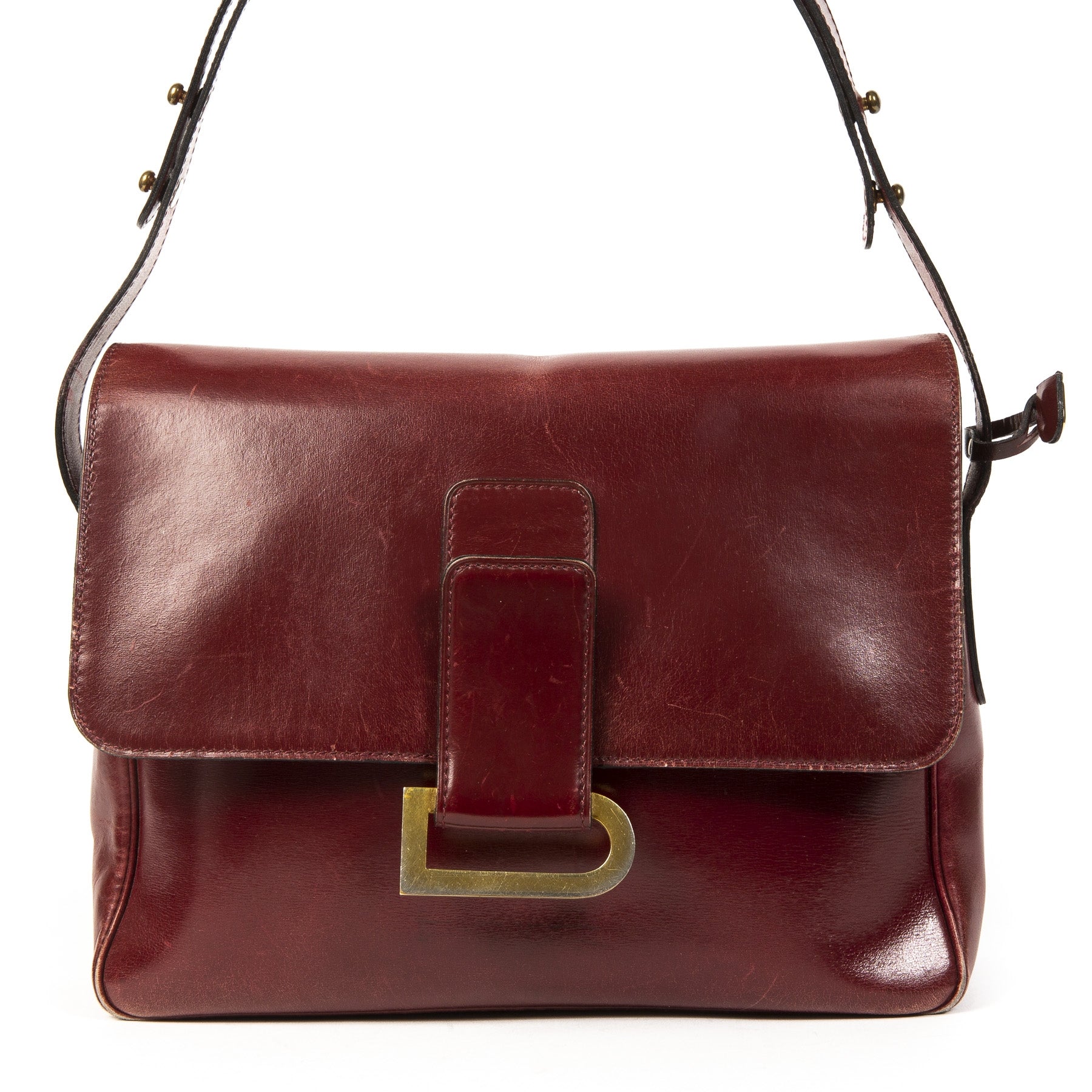Delvaux Burgundy poirier Shoulder Bag