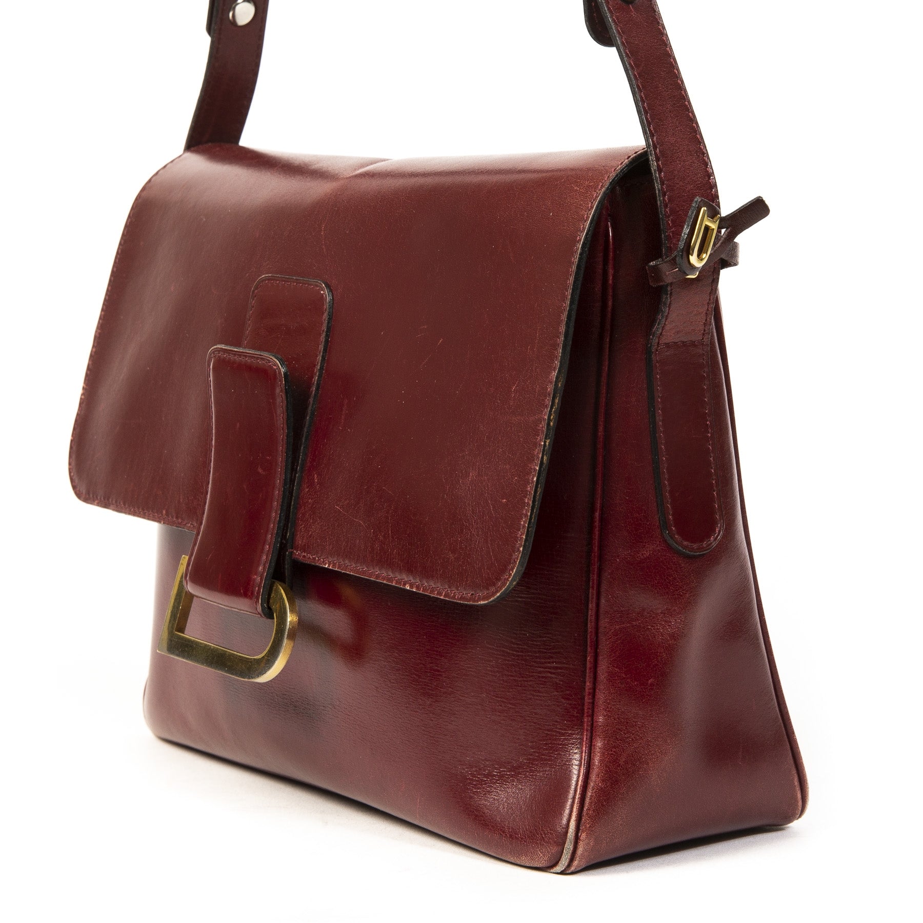 Delvaux Burgundy poirier Shoulder Bag