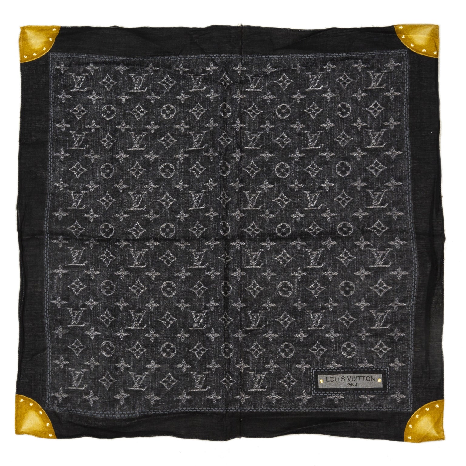 Koop deze authentieke tweedehands vintage Louis Vuitton Monogram Denim Scarf bij online webshop LabelLOV.