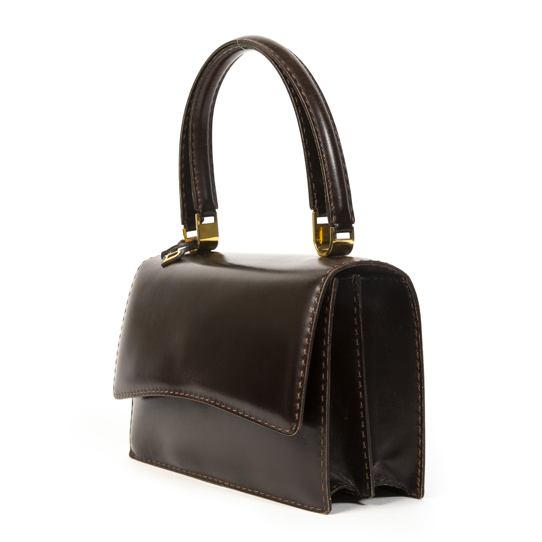 Authentieke tweedehands Delvaux Brown Model Depose juiste prijs veilig online winkelen LabelLOV webshop luxe merken winkelen Antwerpen België mode fashion