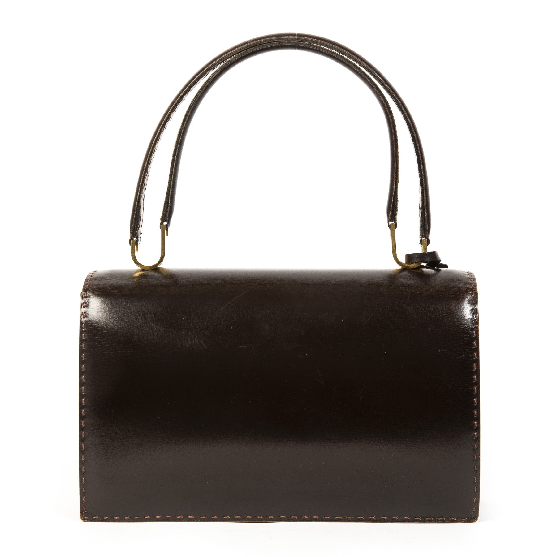 Authentieke tweedehands Delvaux Brown Model Depose juiste prijs veilig online winkelen LabelLOV webshop luxe merken winkelen Antwerpen België mode fashion