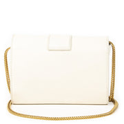 Authentieke Tweedehands Yves Saint Laurent White Leather Shoulder Bag juiste prijs veilig online shoppen luxe merken webshop winkelen Antwerpen België mode fashion
