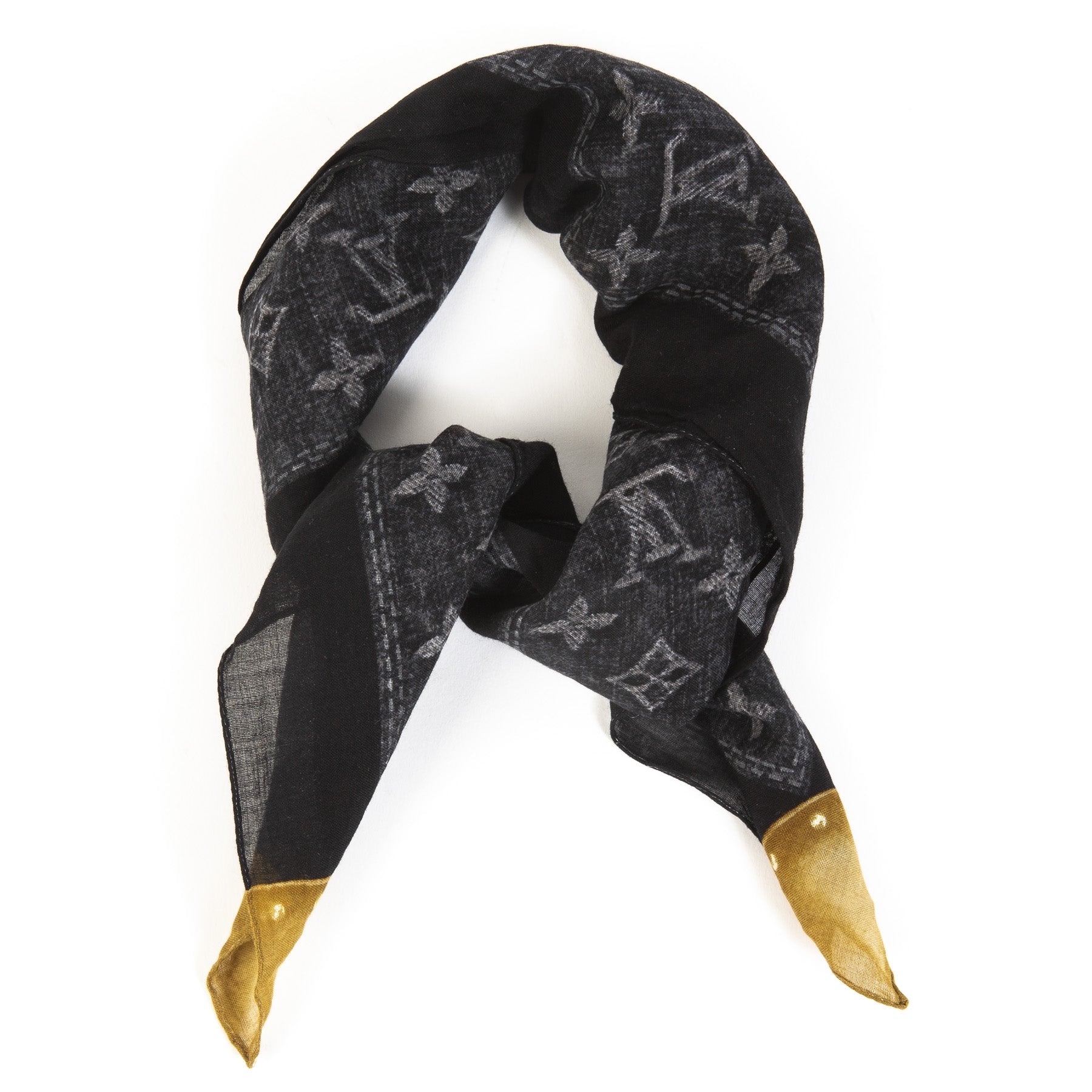Buy this authentic second-hand vintage Louis Vuitton Monogram Denim Scarf at online webshop LabelLOV.