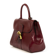 Buy this authentic second-hand vintage Delvaux Vintage Burgundy Boxcalf Brillant MM at online webshop LabelLOV.