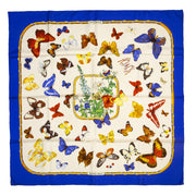 Authentieke tweedehands Hermès silk blue butterfly scarf juiste prijs veilig online winkelen LabelLOV webshop luxe merken winkelen Antwerpen België mode fashion