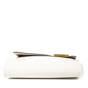 Authentieke Tweedehands Delvaux White Leather Gold D Shoulder Bag juiste prijs veilig online shoppen luxe merken webshop winkelen Antwerpen België mode fashion