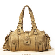 Authentieke tweedehands Chloé Metallic Bronze Leather Silverado Satchel juiste prijs veilig online winkelen LabelLOV webshop luxe merken winkelen Antwerpen België mode fashion