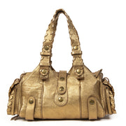 Authentieke tweedehands Chloé Metallic Bronze Leather Silverado Satchel juiste prijs veilig online winkelen LabelLOV webshop luxe merken winkelen Antwerpen België mode fashion