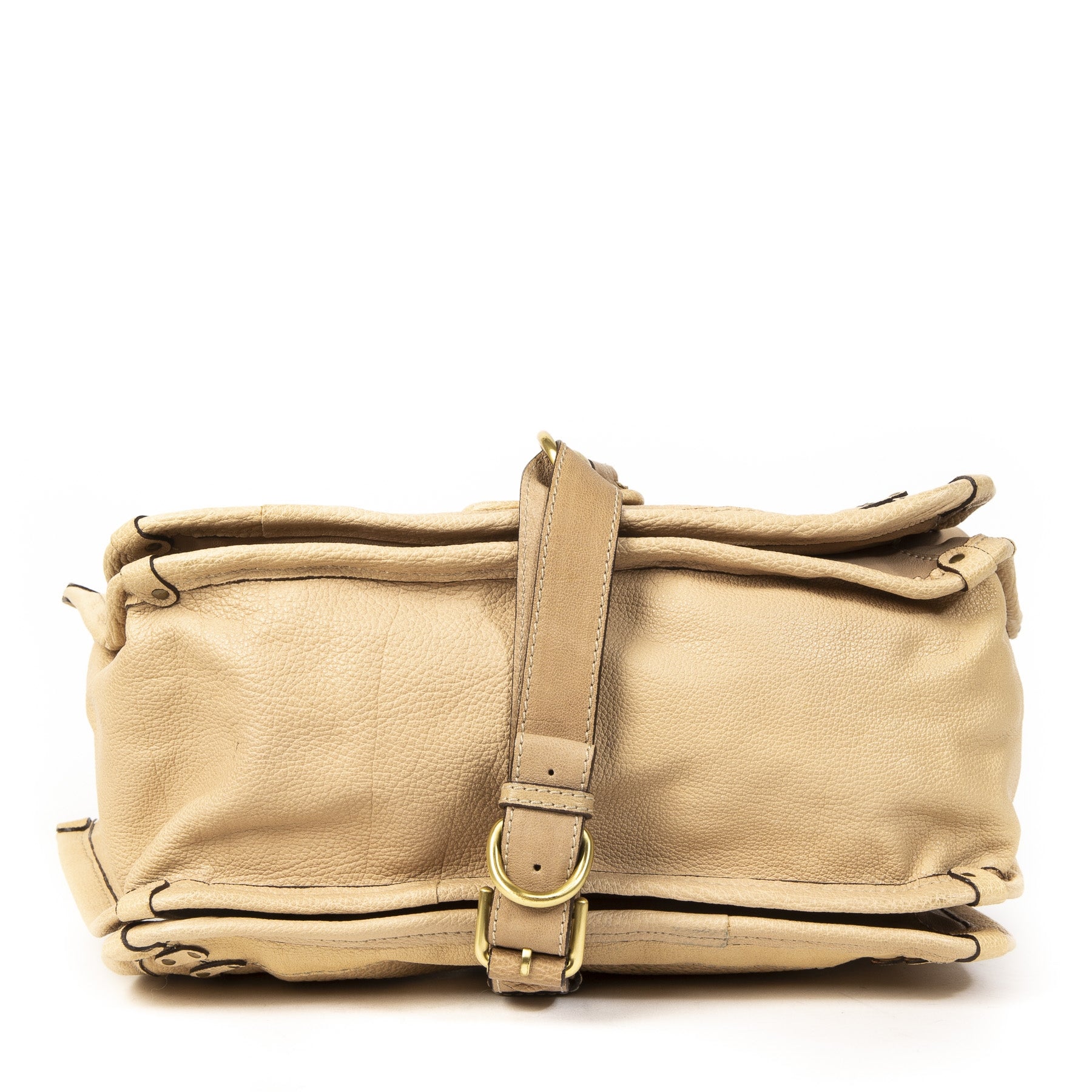 Authentieke tweedehands Chloé Beige Leather schoudertas juiste prijs veilig online winkelen LabelLOV webshop luxe merken winkelen Antwerpen België mode fashion