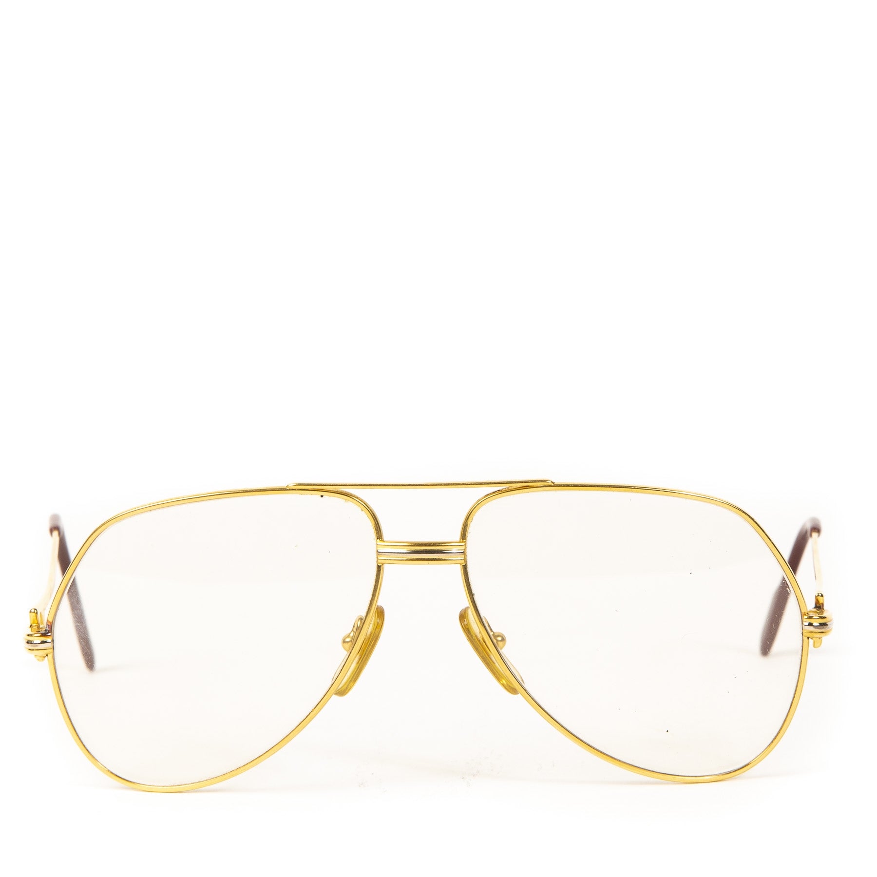 Authentieke Tweedehands Cartier Gold Tank Aviator Sunglasses juiste prijs veilig online shoppen luxe merken webshop winkelen Antwerpen België mode fashion
