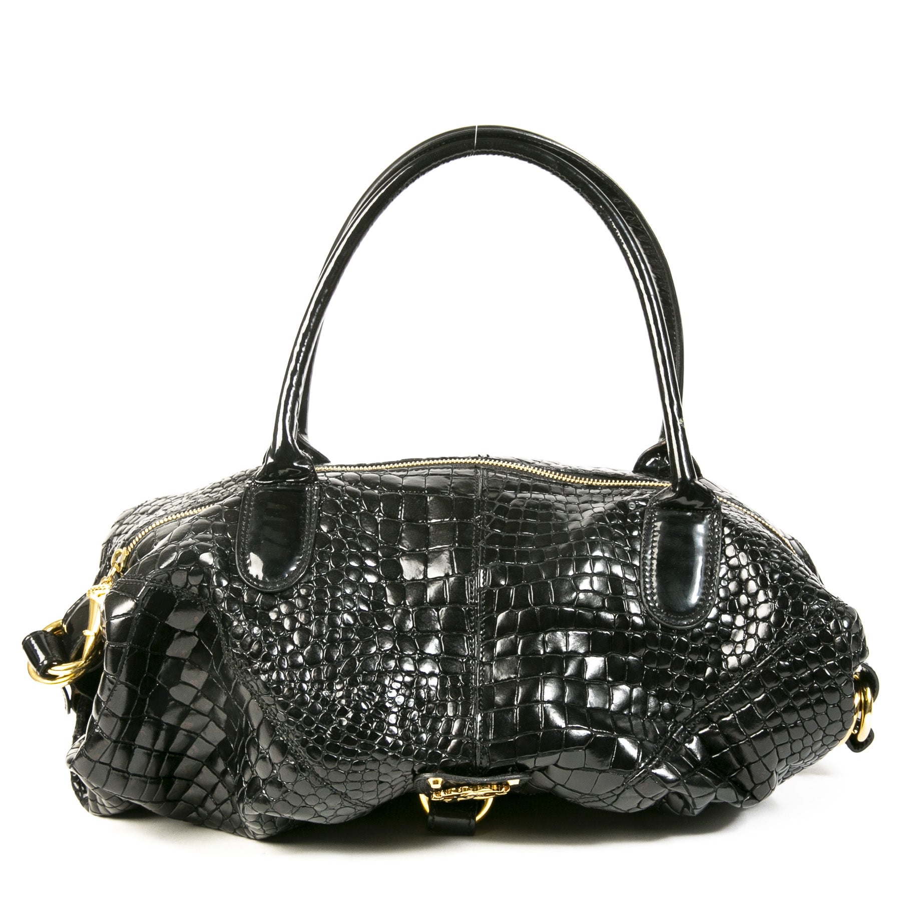 Roberto Cavalli Black Crocodile Shoulder Bag – Labellov